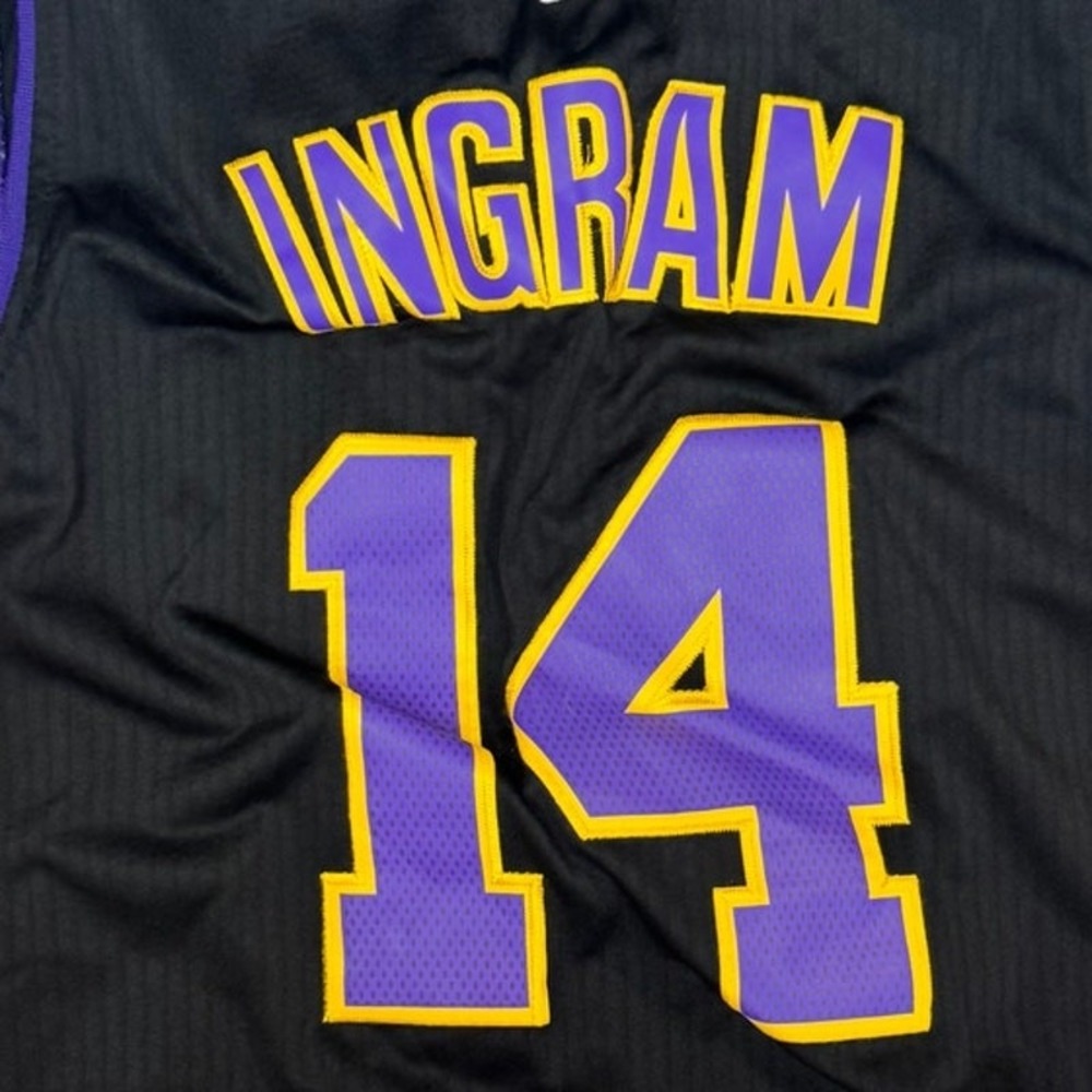 Brandon Ingram 14 Los Angeles Lakers Adidas Jersey Mens Small Black NBA Swingman - Picture 6 of 8